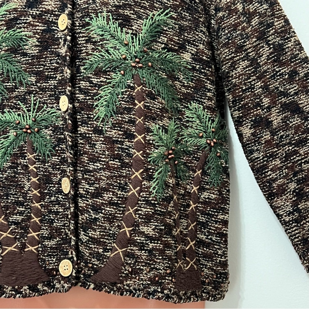 Bellepointe Vintage Palm Tree Cardigan Sweater - Picture 2 of 12